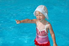 Little Girl In Swimming Pool Stock Image