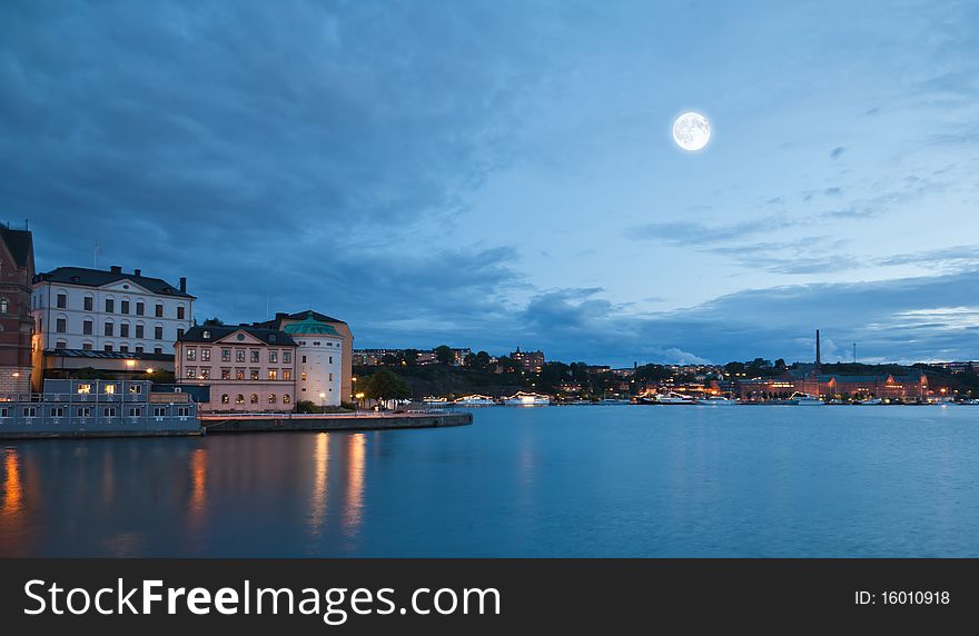 Night Scene Of The Stockholm City