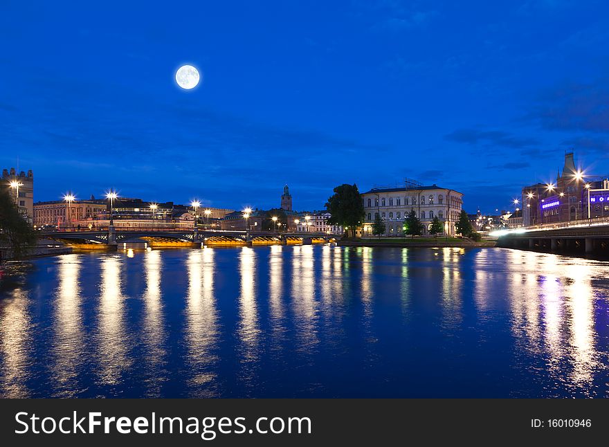 Night Scene Of The Stockholm City