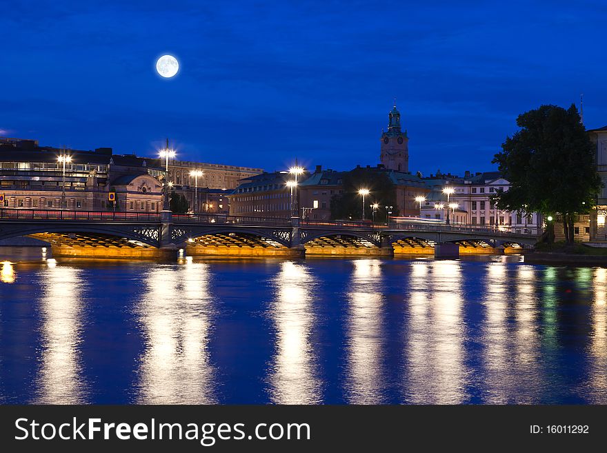 Night scene of the Stockholm