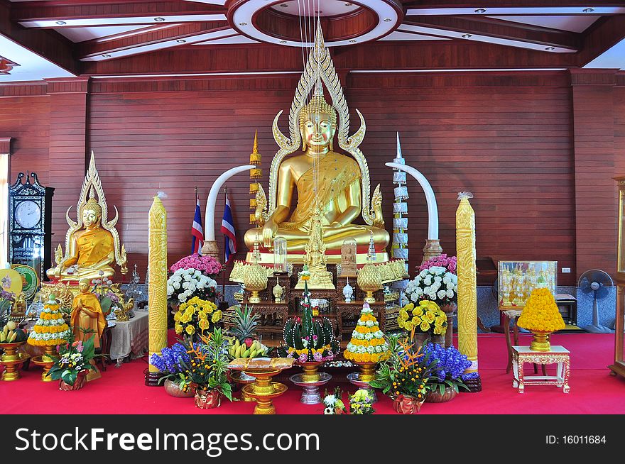 Gold Buddha image Korat Thailand