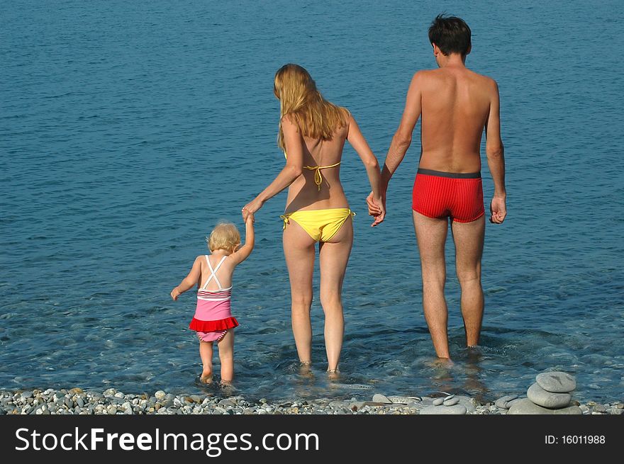 Family have fun on the beach. Family have fun on the beach