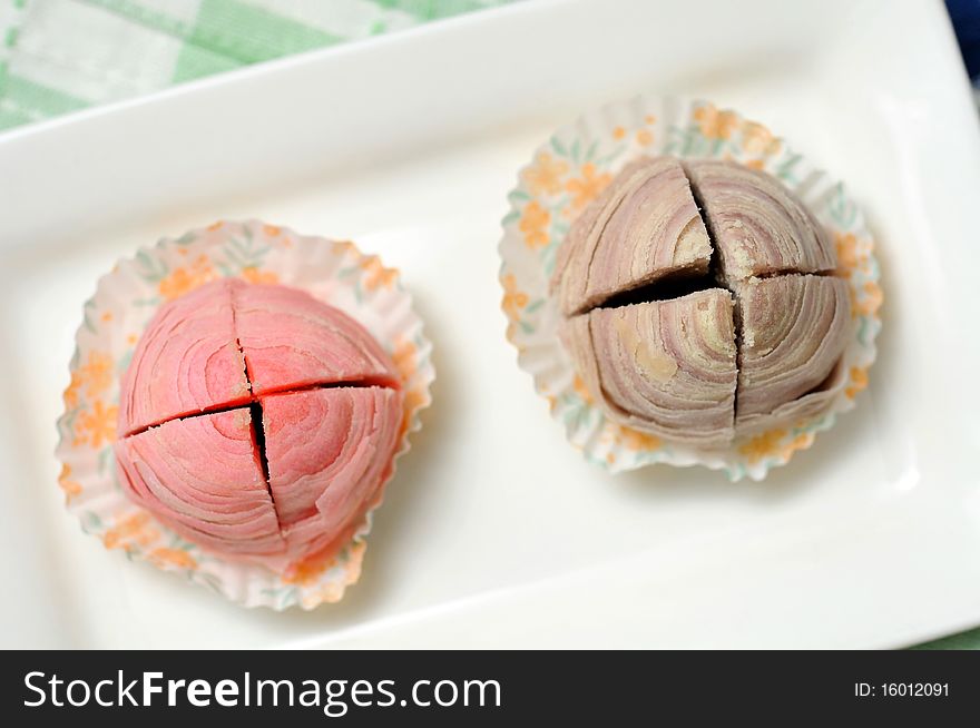 Top View Of Unique Mooncakes