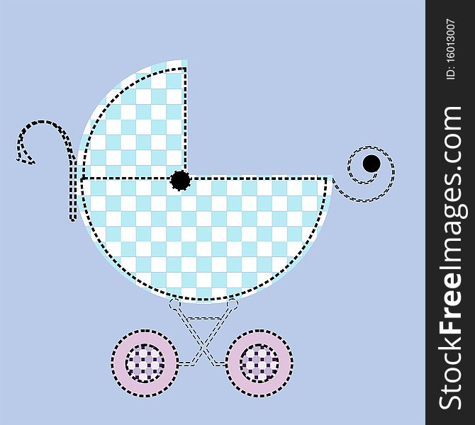 Illustration of baby pram. Illustration of baby pram