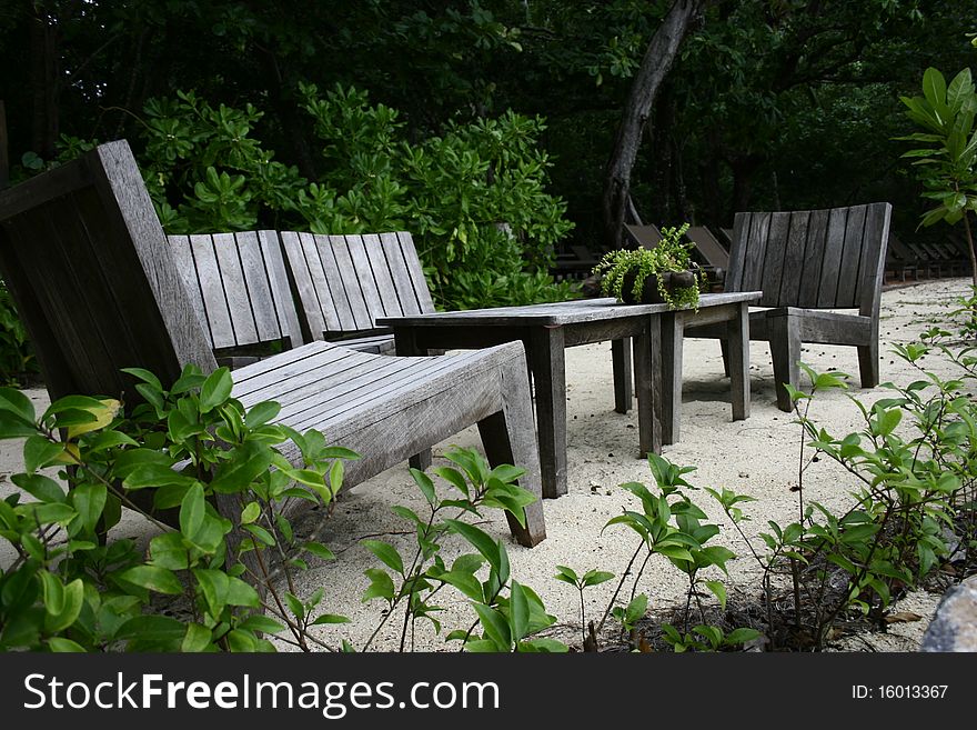 Wooden chair on the beach