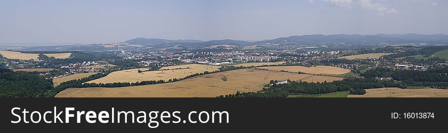 Panoramic picture industrialized landscapes in outskirts. Panoramic picture industrialized landscapes in outskirts