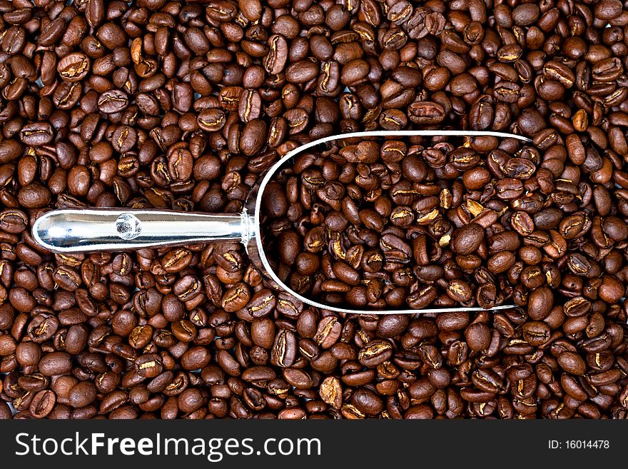 Coffee Beans And Scoop