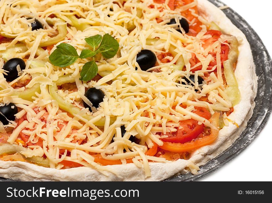 Uncooked Vegetarian Pizza
