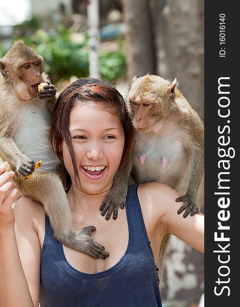 Girl With Monkey