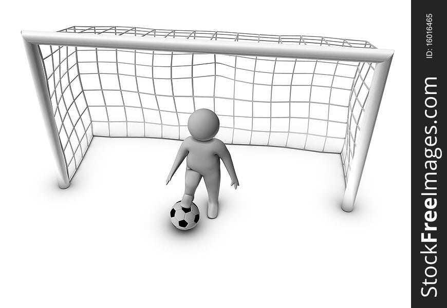 3d Soccer Player With Gate