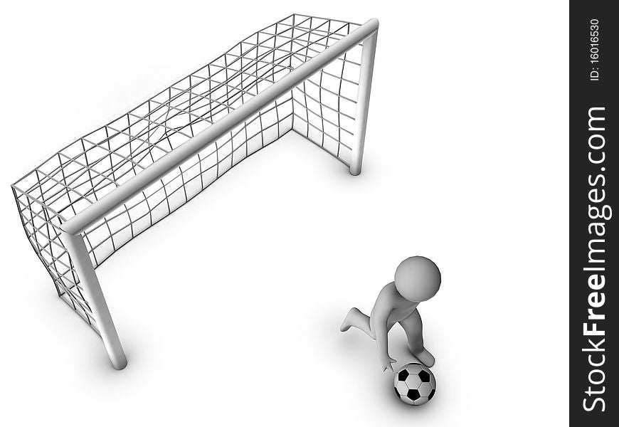 3d Soccer Player With Gate