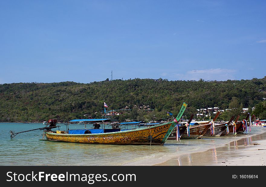 Boats stand in an island gulf. Boats stand in an island gulf