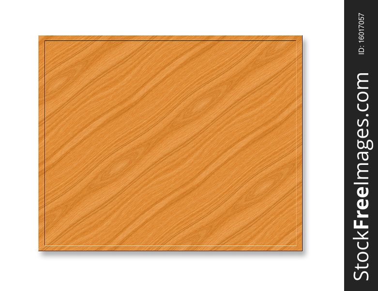 rich wood frame on isolated background