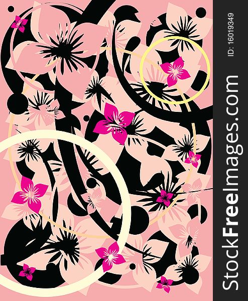 Floral background, season abstract illustration