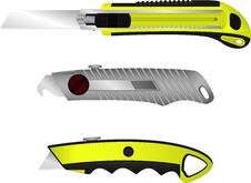 Free Set Of Cutter Knifes Royalty Free Stock Photos - 16020098