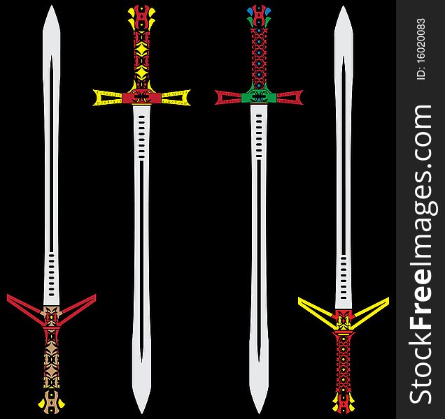 Colour swords. illustration for design
