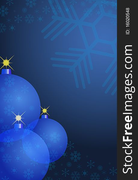 Christmas balls on the background of snowflakes. Vector EPS10 illustration