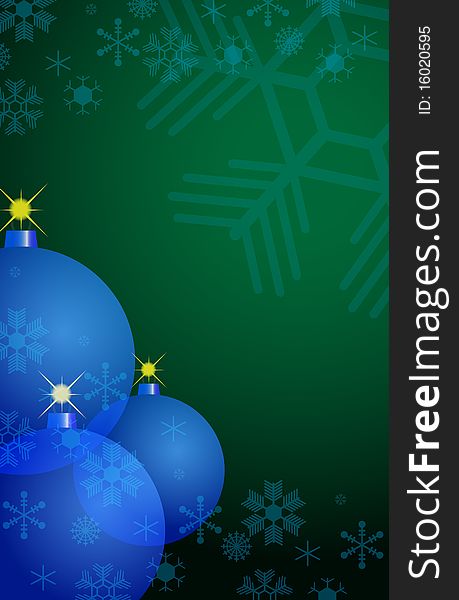 Christmas balls on the background of snowflakes. Vector EPS10 illustration
