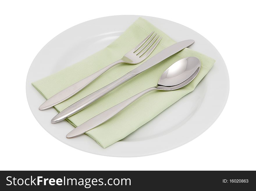 Plate with cutlery and serviette