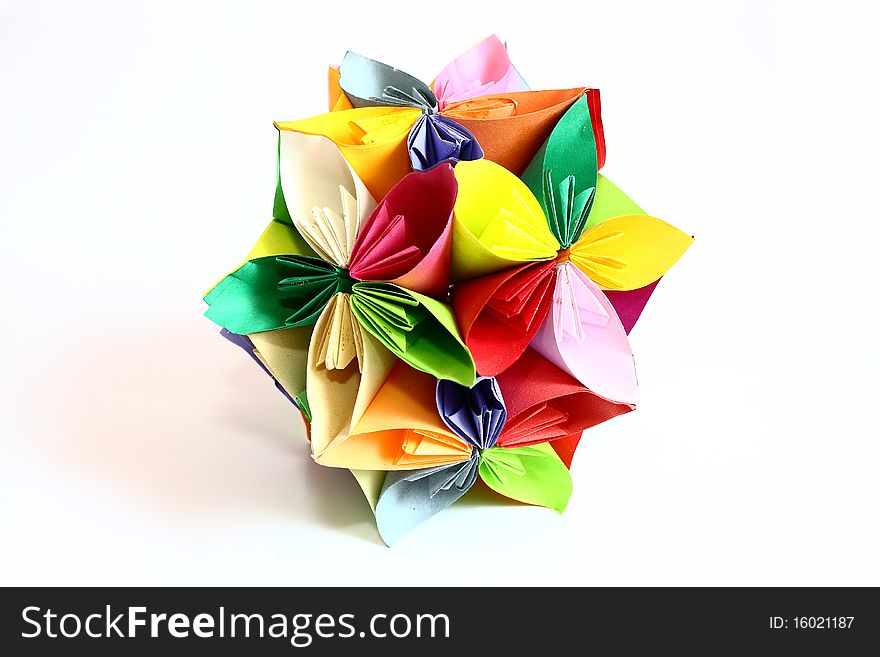A lot of hand made origami flowers. A lot of hand made origami flowers