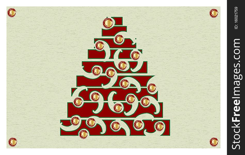 Abstract illustration with christmas tree