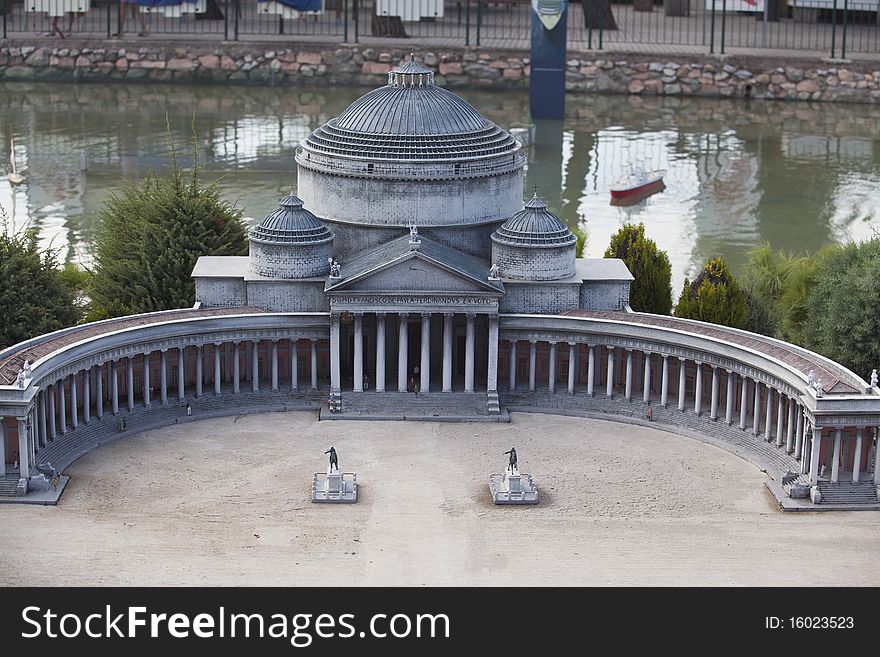 Naples aerial view miniature in park