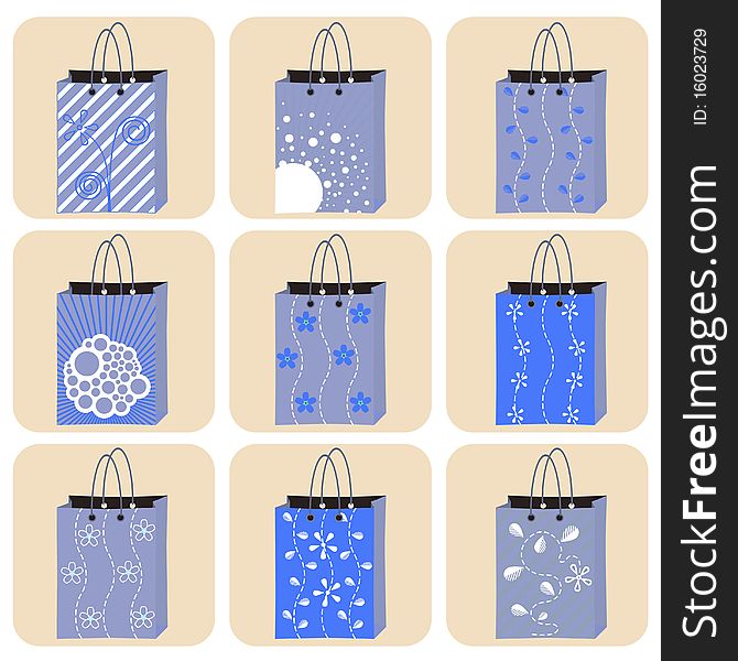 Set of shopping bag illustration. Set of shopping bag illustration