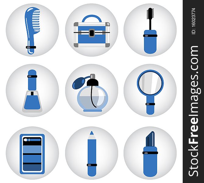 Set of cosmetic icons illustration vector. Set of cosmetic icons illustration vector