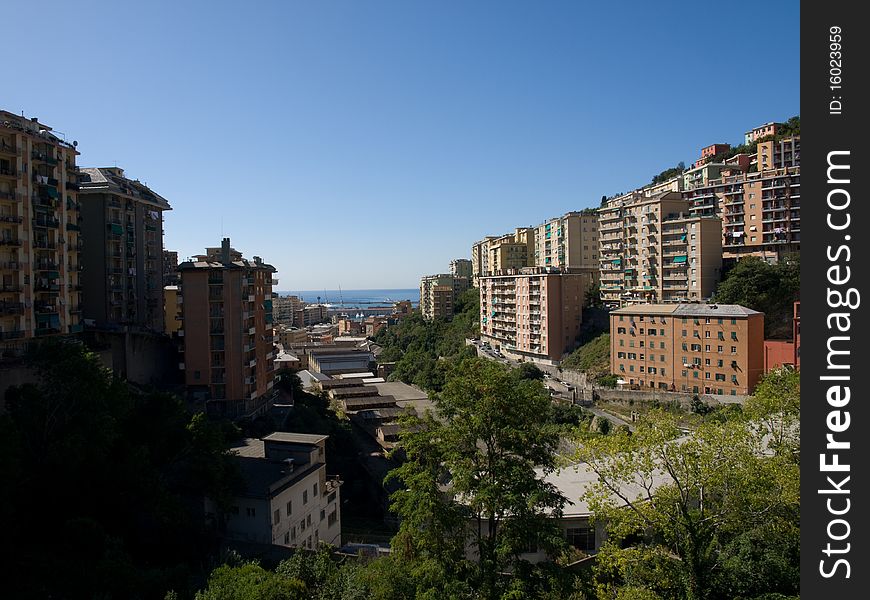 Foreshortened view of Genoa by Don AcciaiBridge