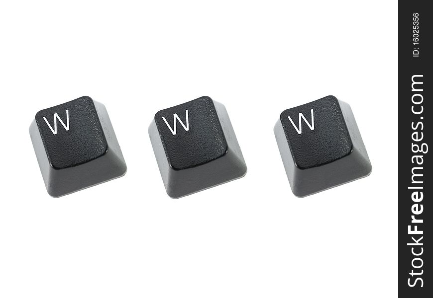 Keyboard w keys isolated against a white background. Keyboard w keys isolated against a white background