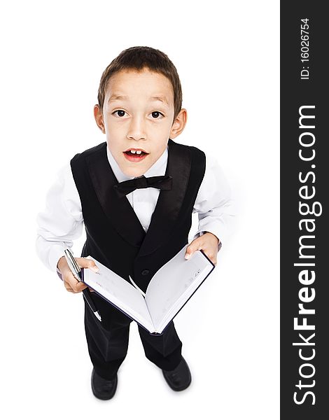 Boy Holding Pen And Book