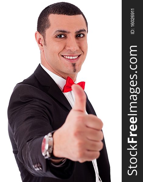 Business Man Showing His Success With Thumbs Up