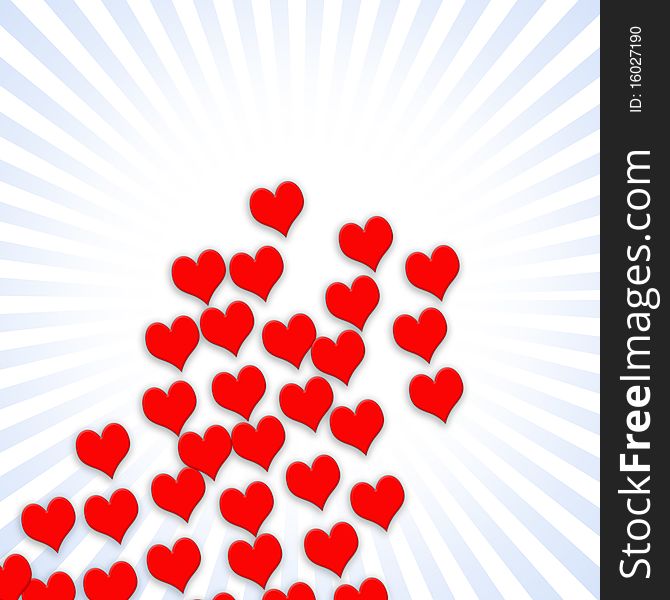 Valentine illustration showing multiple  hearts over stripes. Valentine illustration showing multiple  hearts over stripes