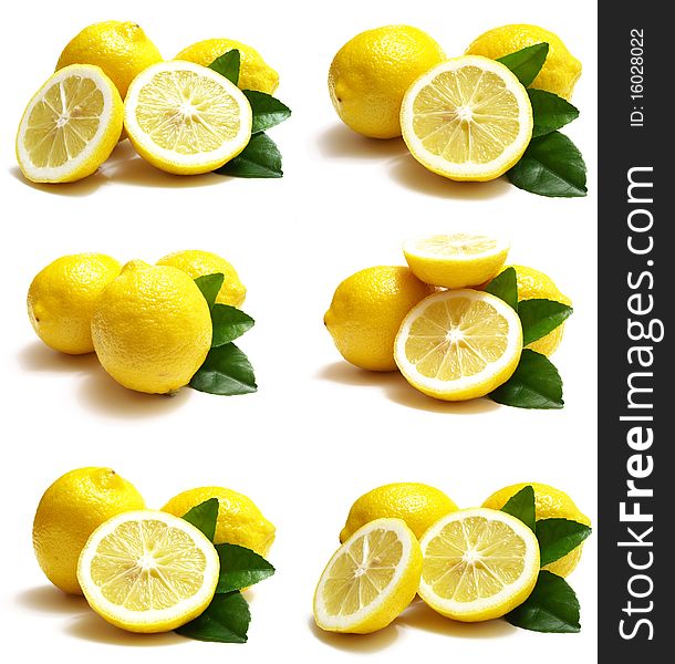 Fresh lemons on white background. Fresh lemons on white background