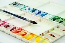 Palette And Paintbrush Royalty Free Stock Photography