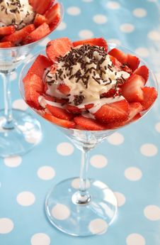 Strawberries In Glasses Stock Images