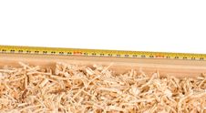 Tape Measure And Sawdust Stock Photo Tape Measure And Sawdust Stock Photo