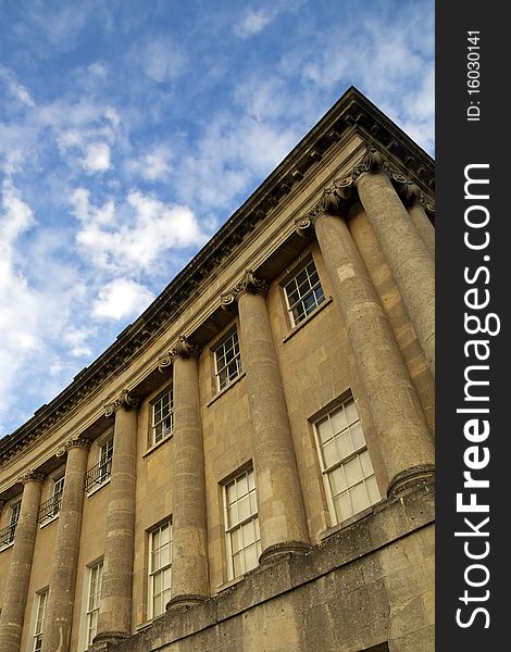 View of the famous Royal Crescent in Bath, Somerset. View of the famous Royal Crescent in Bath, Somerset