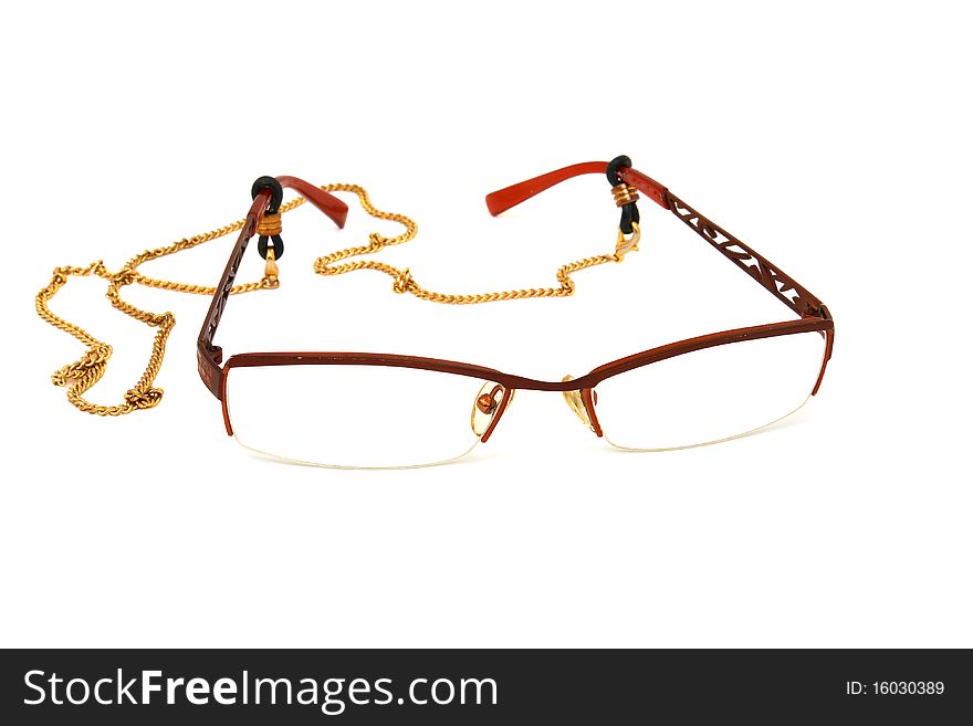 Stylish glasses for eyes on white background