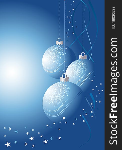 Christmas Decoration With Blue Baubles