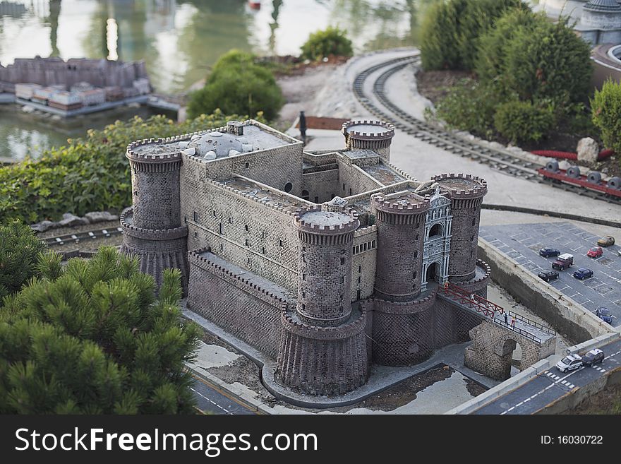 Castle of naples miniature from park in italy