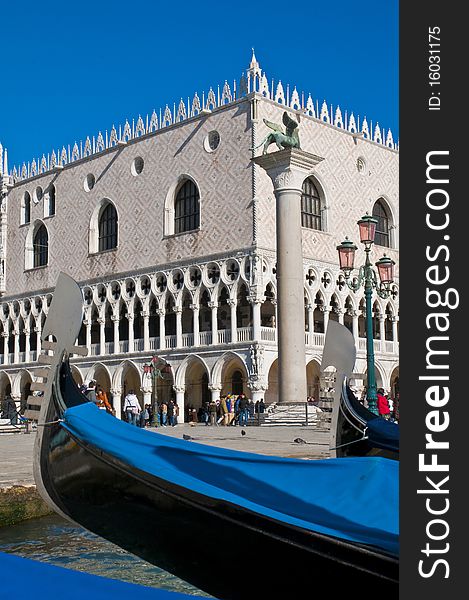 Palazzo Ducale and gondola pier at Venice, Italy. Palazzo Ducale and gondola pier at Venice, Italy