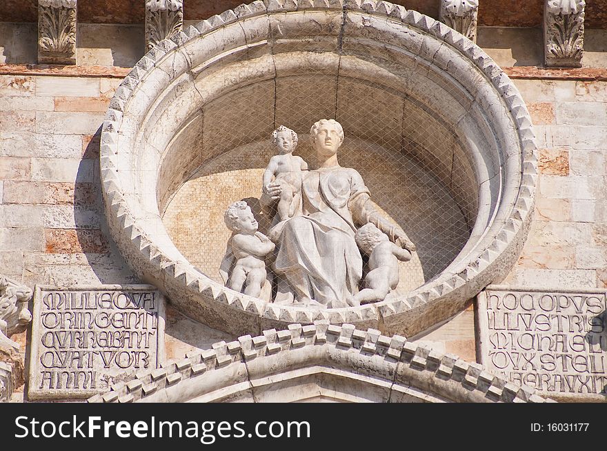 Detail of Palazzo Ducale building located at Venice, Italy