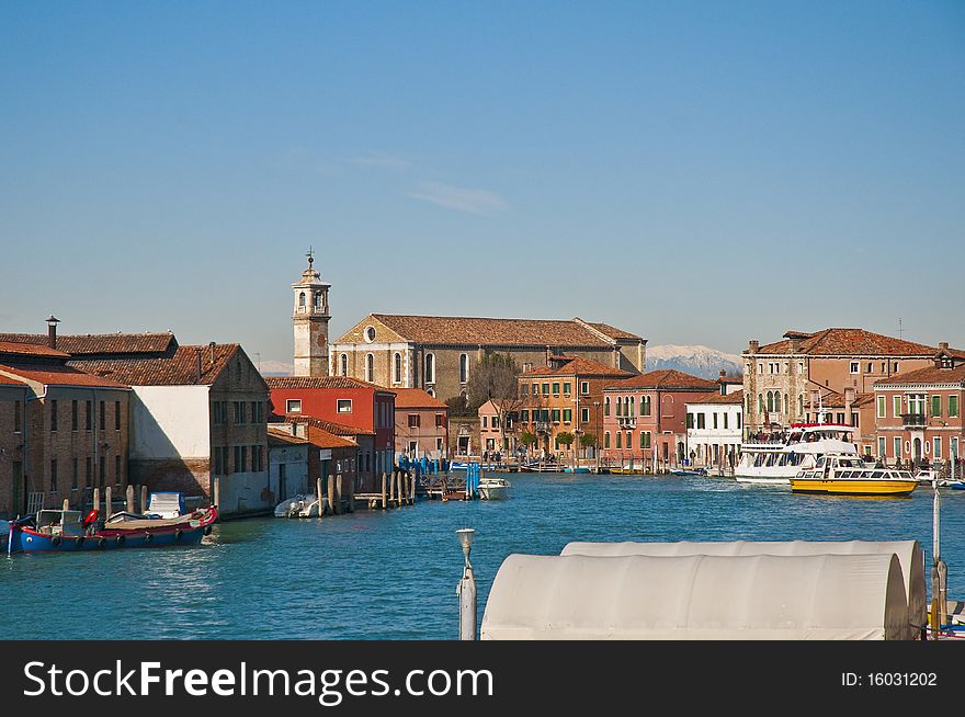 View of the Great channel of Murano Island, Italy