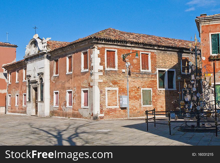 Garibaldi street near vaporetto station at Murano Island, Italy. Garibaldi street near vaporetto station at Murano Island, Italy