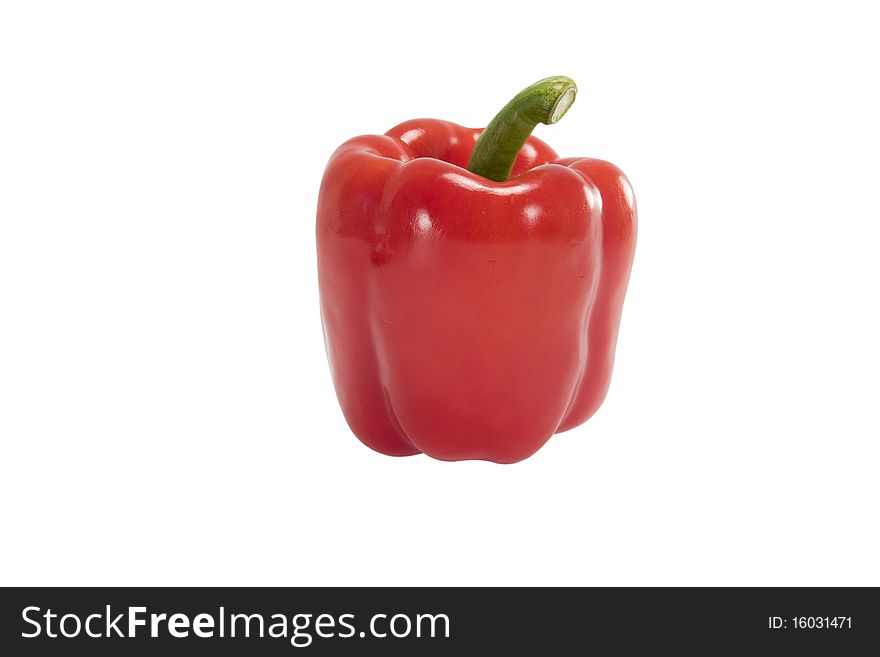 Ripe Red Bell Peppers On  White Background