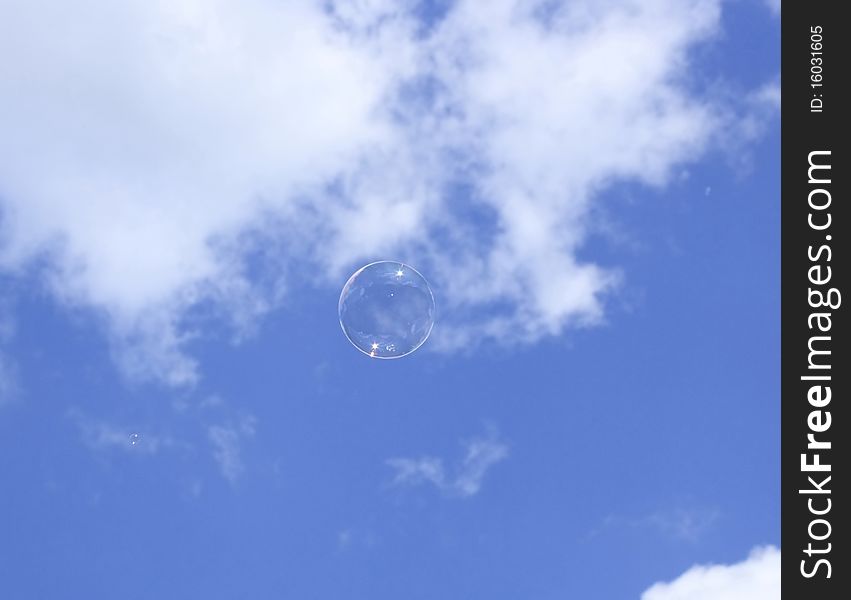 Bubble floating in the sky