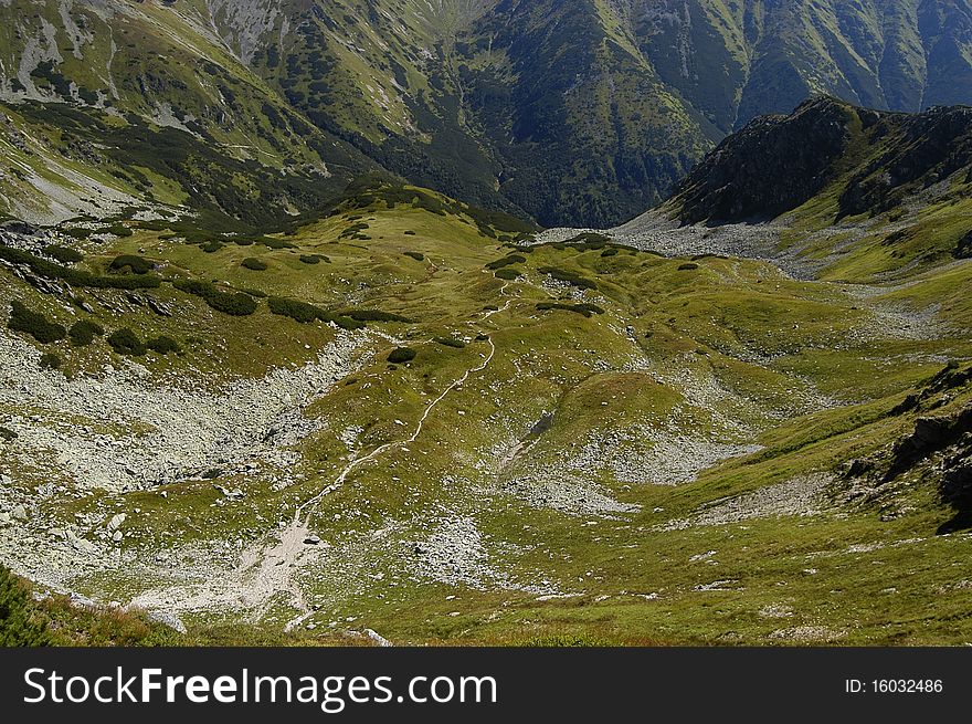 Valley of the Western Tatras mountains in central Slovakia Å½iarske saddle