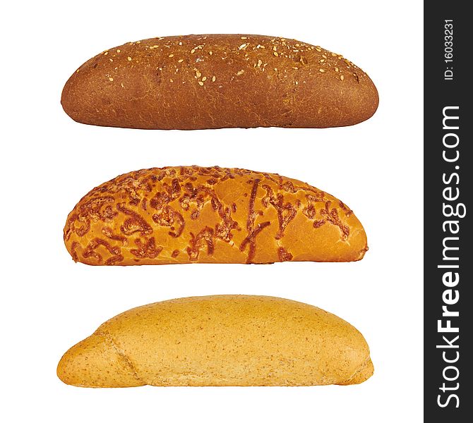 Three rolls of bread
