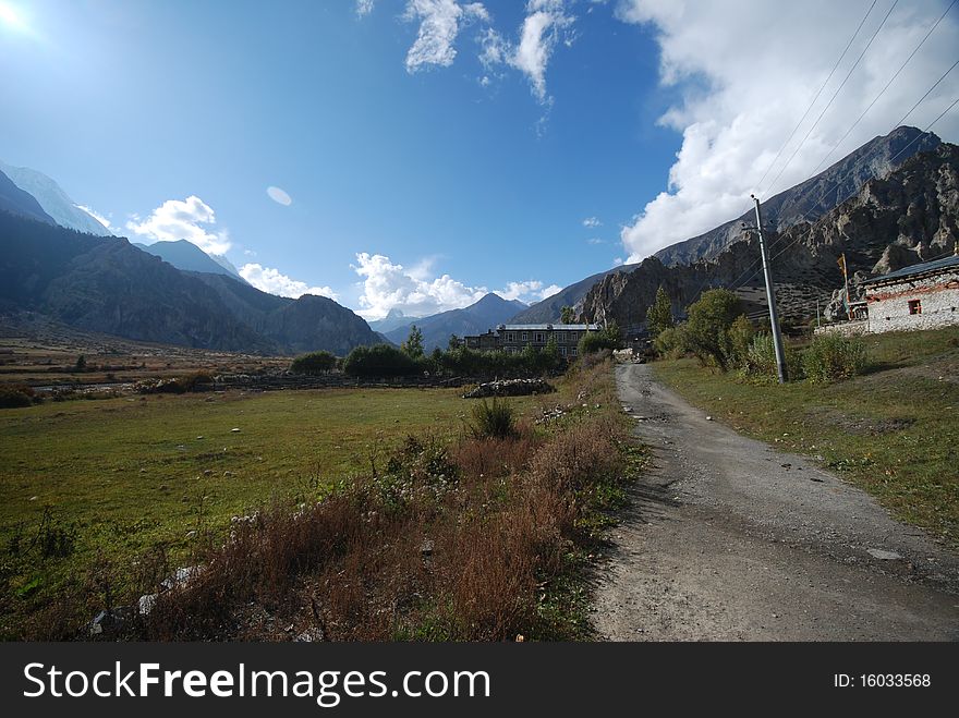 View from the around Annapurna trek in Nepal. View from the around Annapurna trek in Nepal